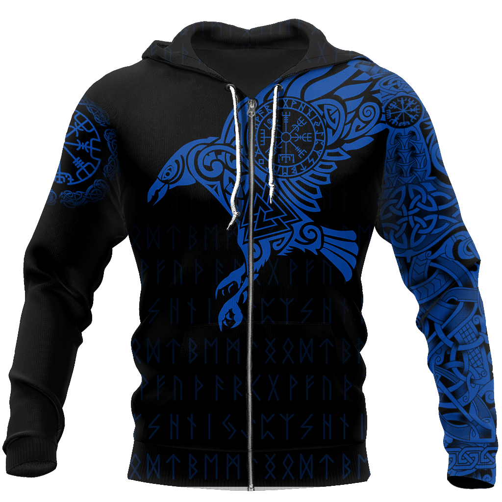 Blue Viking Eagle Ocean Hoodie For Viking Enthusiasts Travel Days And Distinctive Streetwear