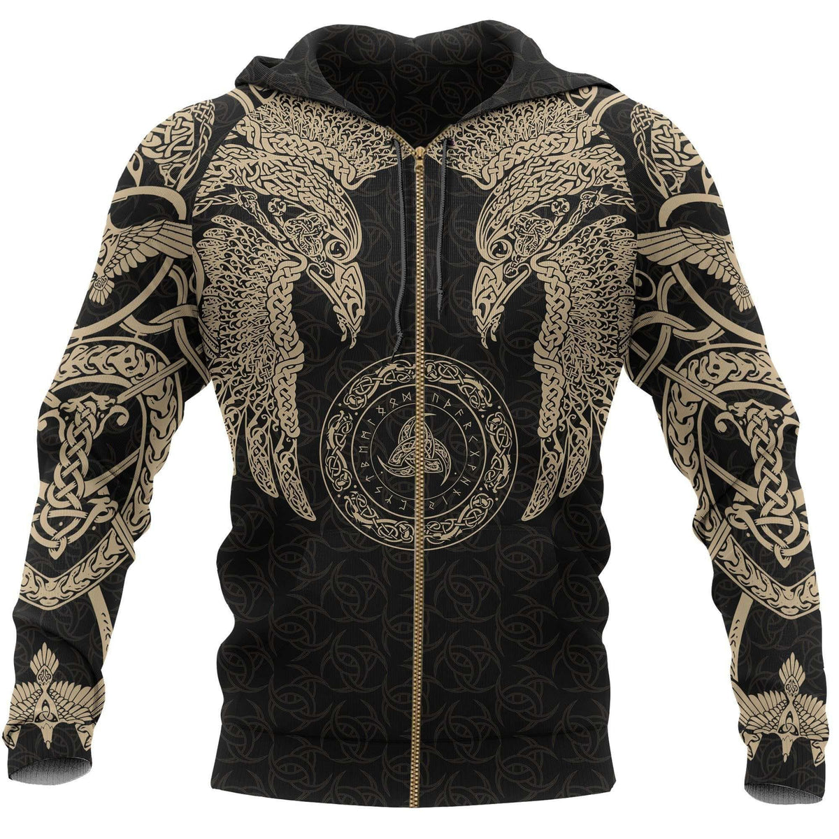 Viking Muninn Tattoo Hoodie For Outdoor Adventures Travel And Powerful Everyday Styling