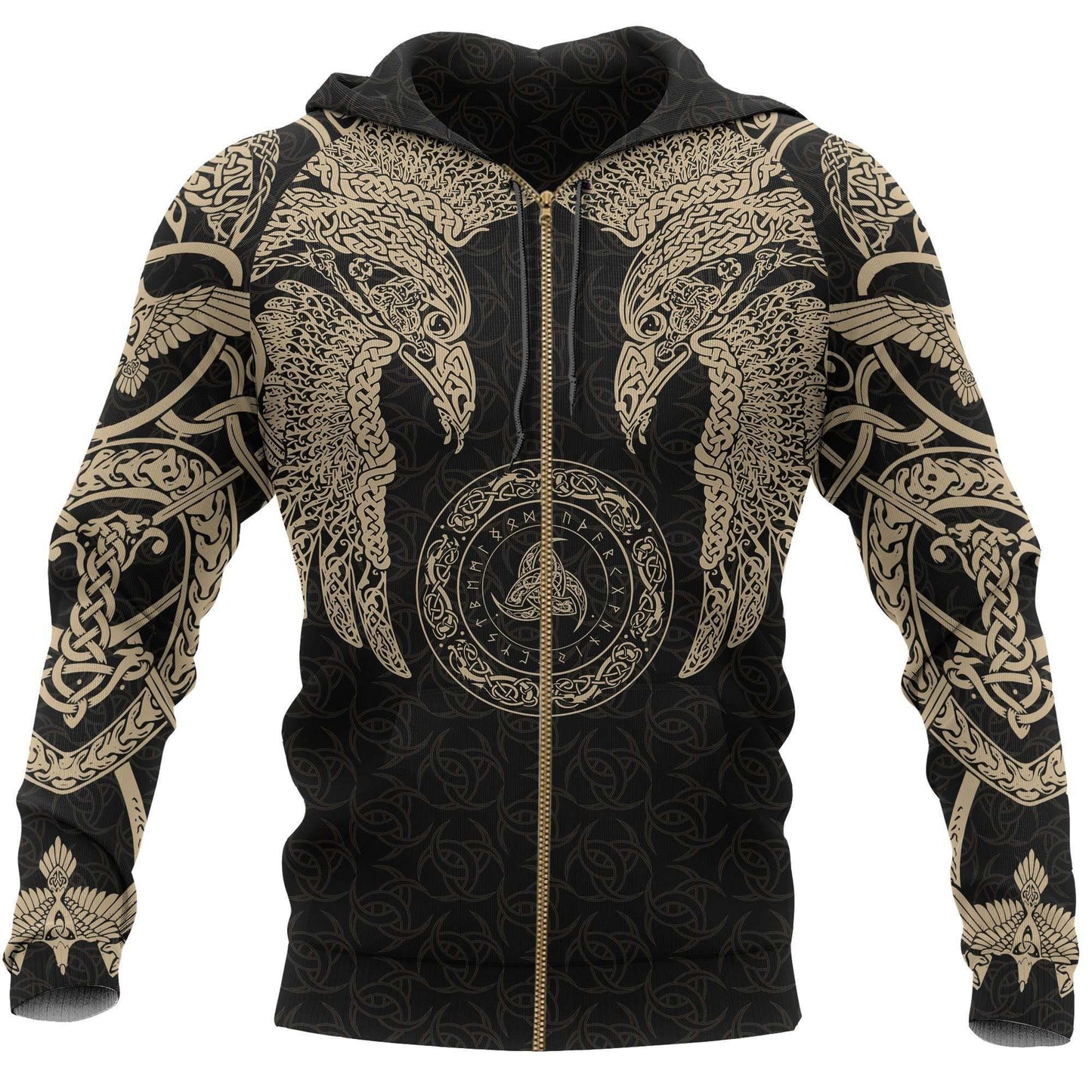 Viking Muninn Tattoo Hoodie For Outdoor Adventures Travel And Powerful Everyday Styling