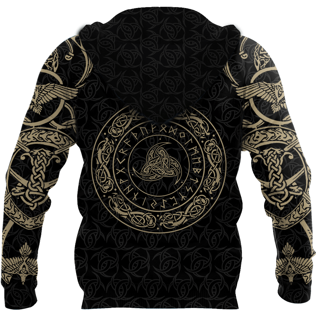 Viking Muninn Tattoo Hoodie For Outdoor Adventures Travel And Powerful Everyday Styling