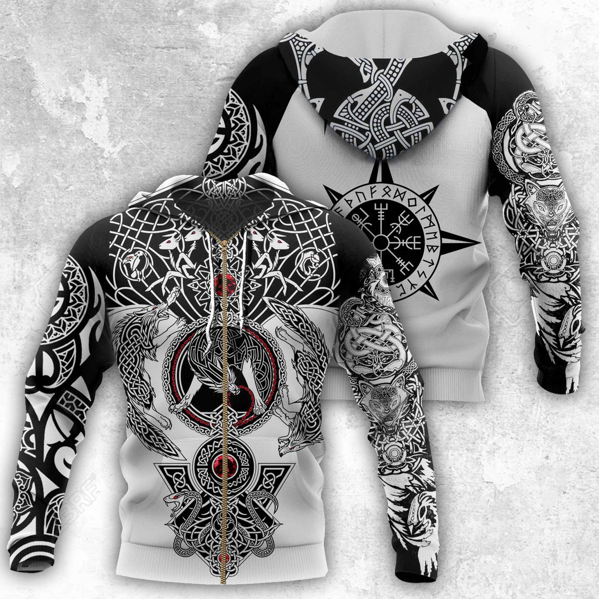 Viking Tattoo Hoodie For Viking Enthusiasts Travel Days And Distinctive Streetwear