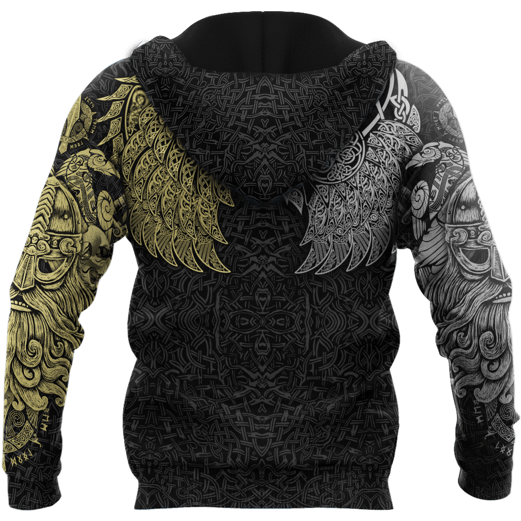 Gold Ravens Midgard Hoodie For Comfortable Daily Outfits Holidays And Casual Wear