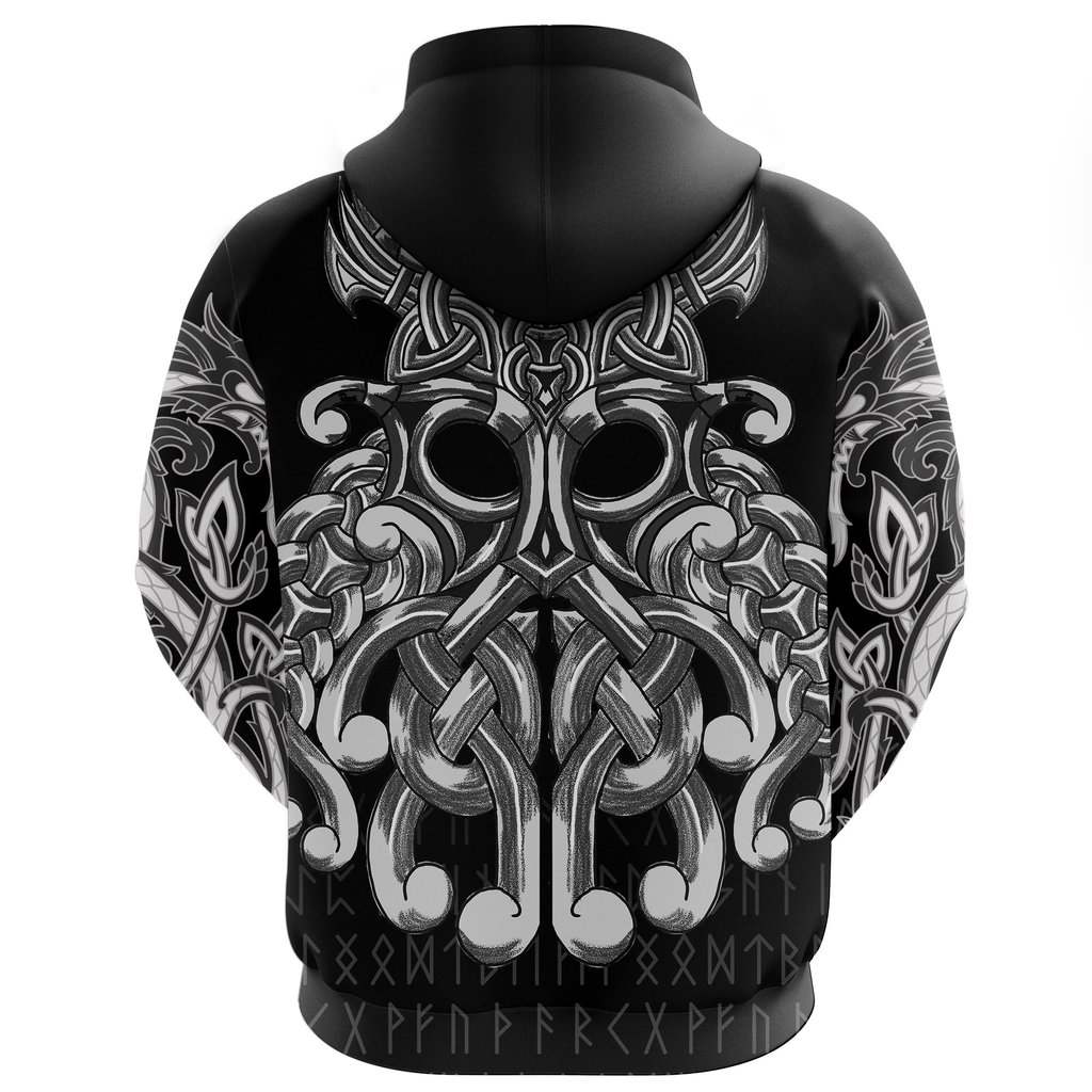 Vikings Chest Tattoo Hoodie For Casual Outfits Outdoor Trips And Comfortable Layering