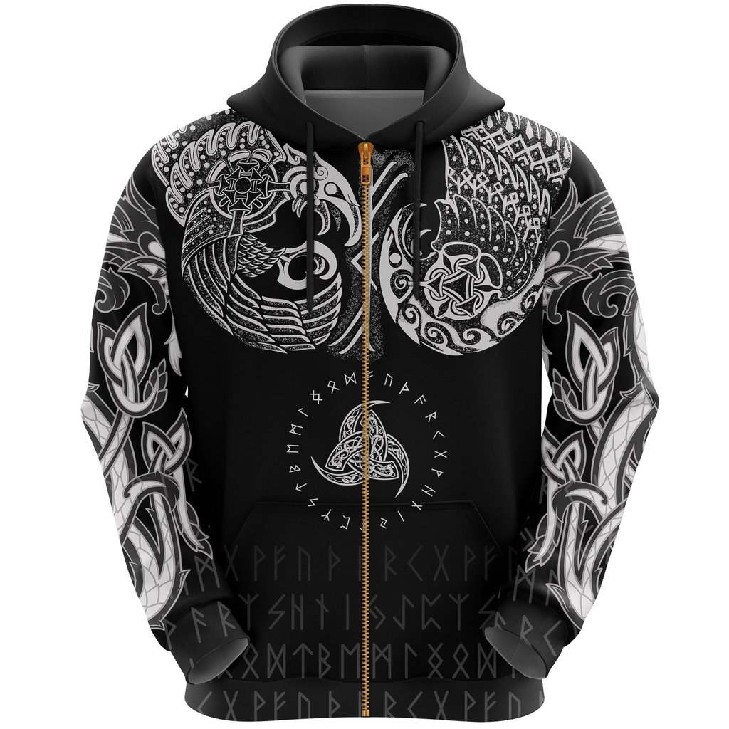 Vikings Chest Tattoo Hoodie For Casual Outfits Outdoor Trips And Comfortable Layering