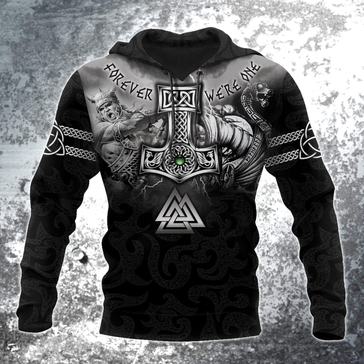 Norse Thunder Hammer Viking Hoodie For Viking Enthusiasts Travel Days And Distinctive Streetwear