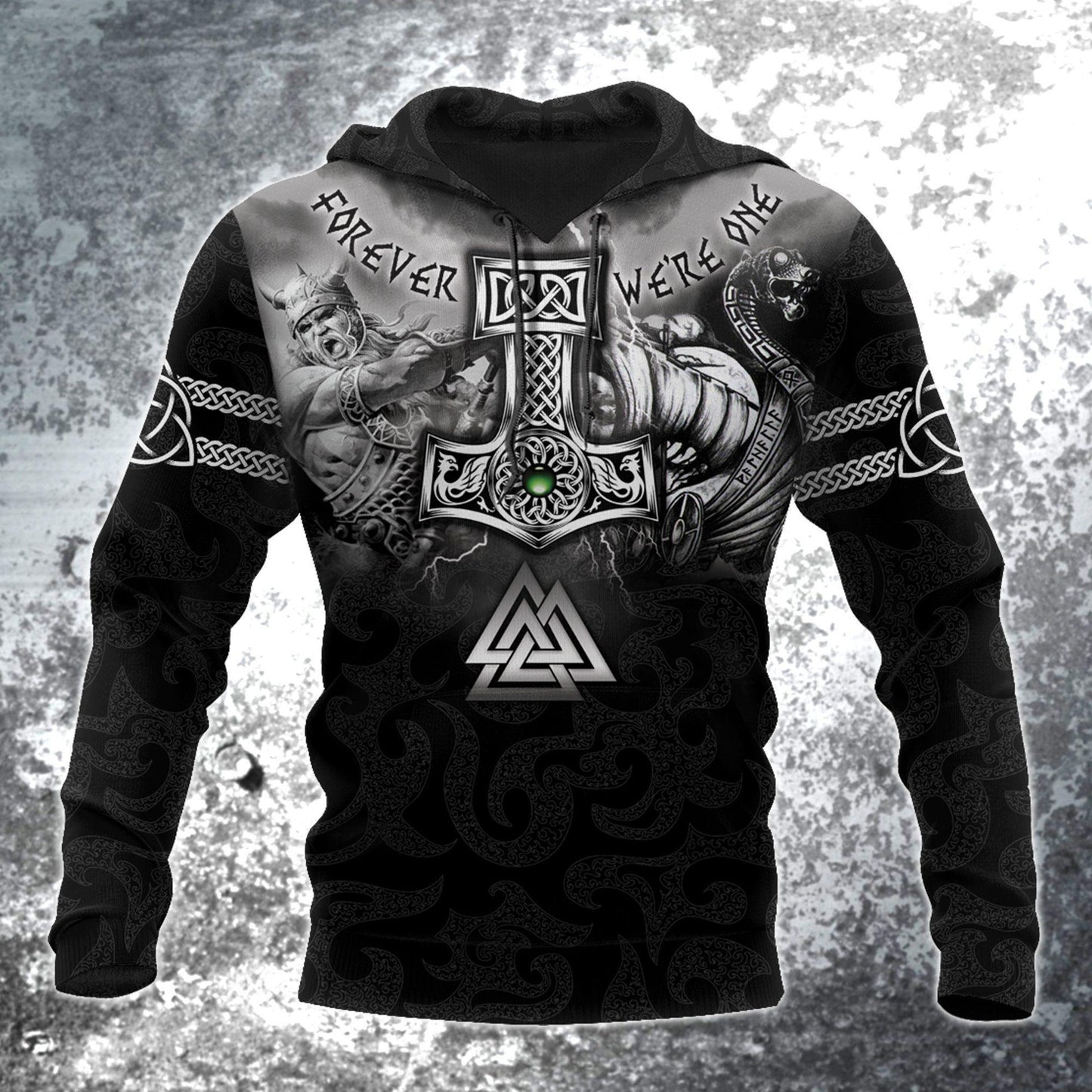 Norse Thunder Hammer Viking Hoodie For Viking Enthusiasts Travel Days And Distinctive Streetwear