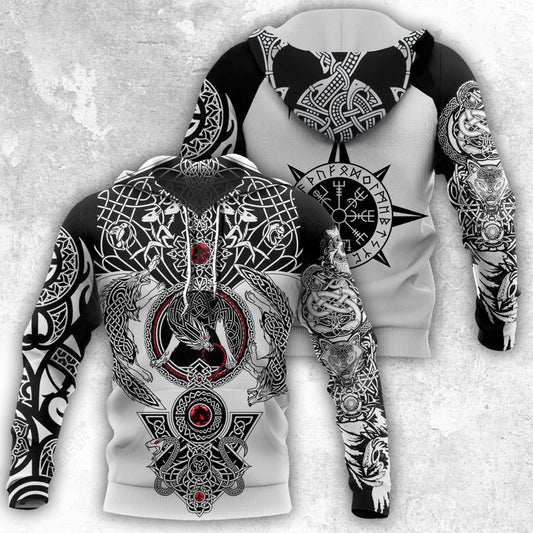 Viking Tattoo Hoodie For Viking Enthusiasts Travel Days And Distinctive Streetwear