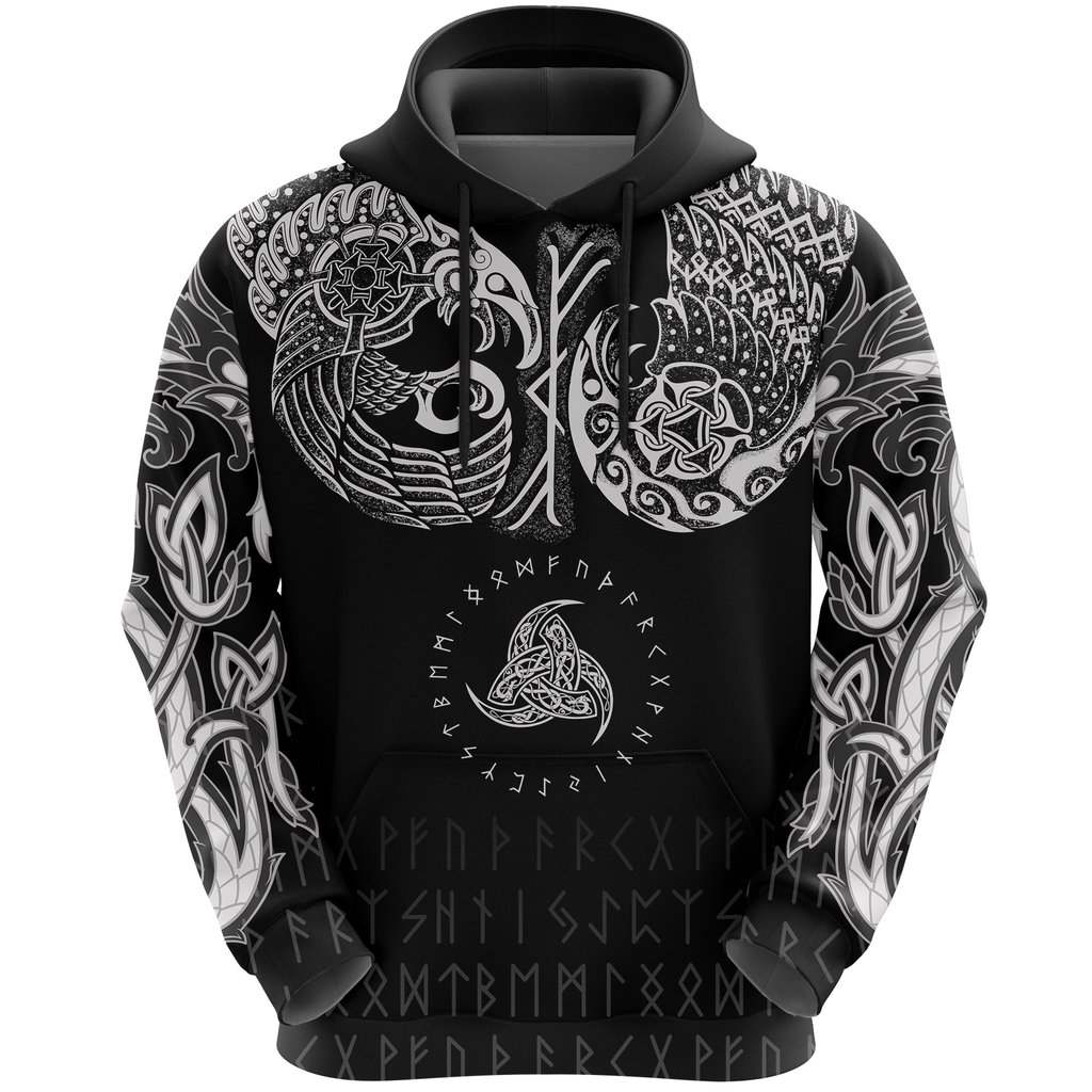 Vikings Chest Tattoo Hoodie For Casual Outfits Outdoor Trips And Comfortable Layering