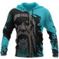 Blue Viking Odin Wotan Hoodie For Norse Style Adventures Casual Layering And Everyday Wear