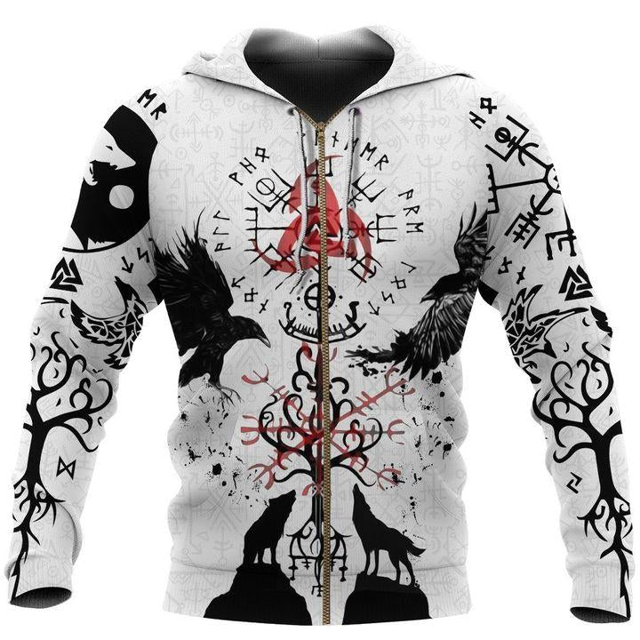 Vegvisir Huginn Muninn Fenrir Yggdrasil Hoodie For Norse Themed Outfits Weekend Travel And Relaxed Comfort