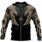 Viking Muninn Tattoo Hoodie For Mythic Artwork Casual Days And Outdoor Exploration