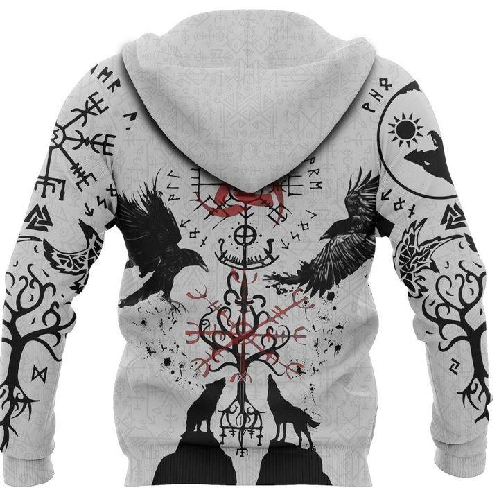 Vegvisir Huginn Muninn Fenrir Yggdrasil Hoodie For Norse Themed Outfits Weekend Travel And Relaxed Comfort