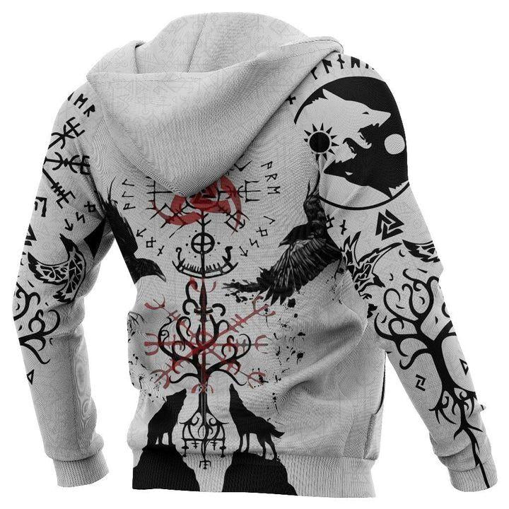 Vegvisir Huginn Muninn Fenrir Yggdrasil Hoodie For Norse Themed Outfits Weekend Travel And Relaxed Comfort