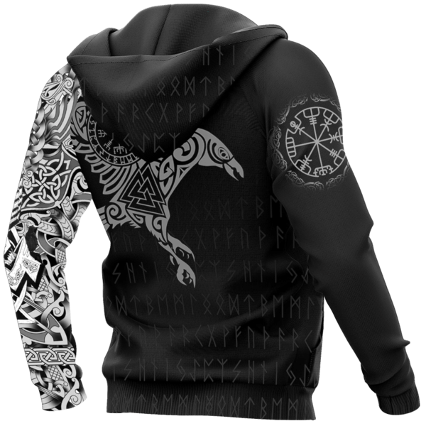 Viking Raven Odin Tattoo Hoodie For Norse Style Adventures Casual Layering And Everyday Wear