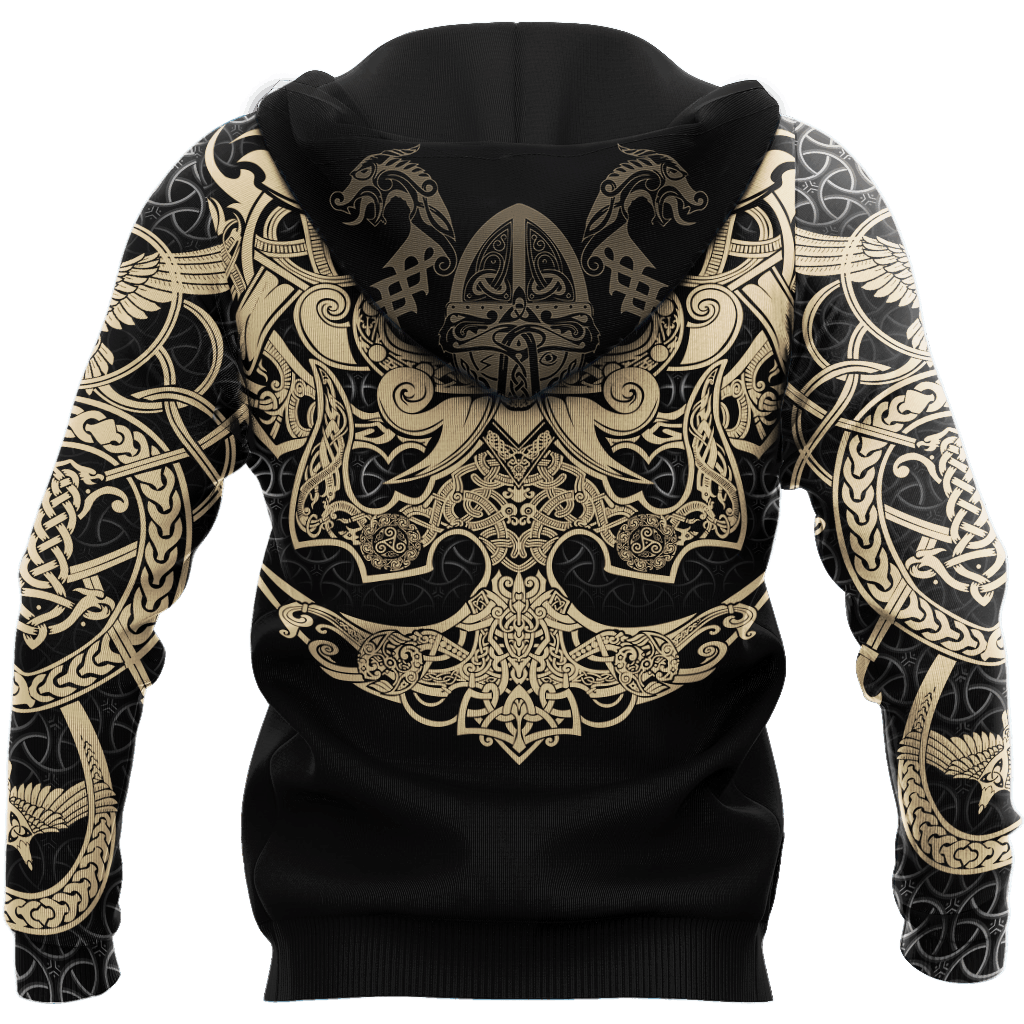 Viking Muninn Tattoo Hoodie For Mythic Artwork Casual Days And Outdoor Exploration