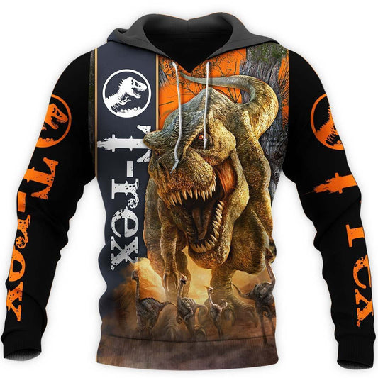 T Rex Dinosaur Hoodie For Fantasy Adventures Weekend Travel And Relaxed Outfits