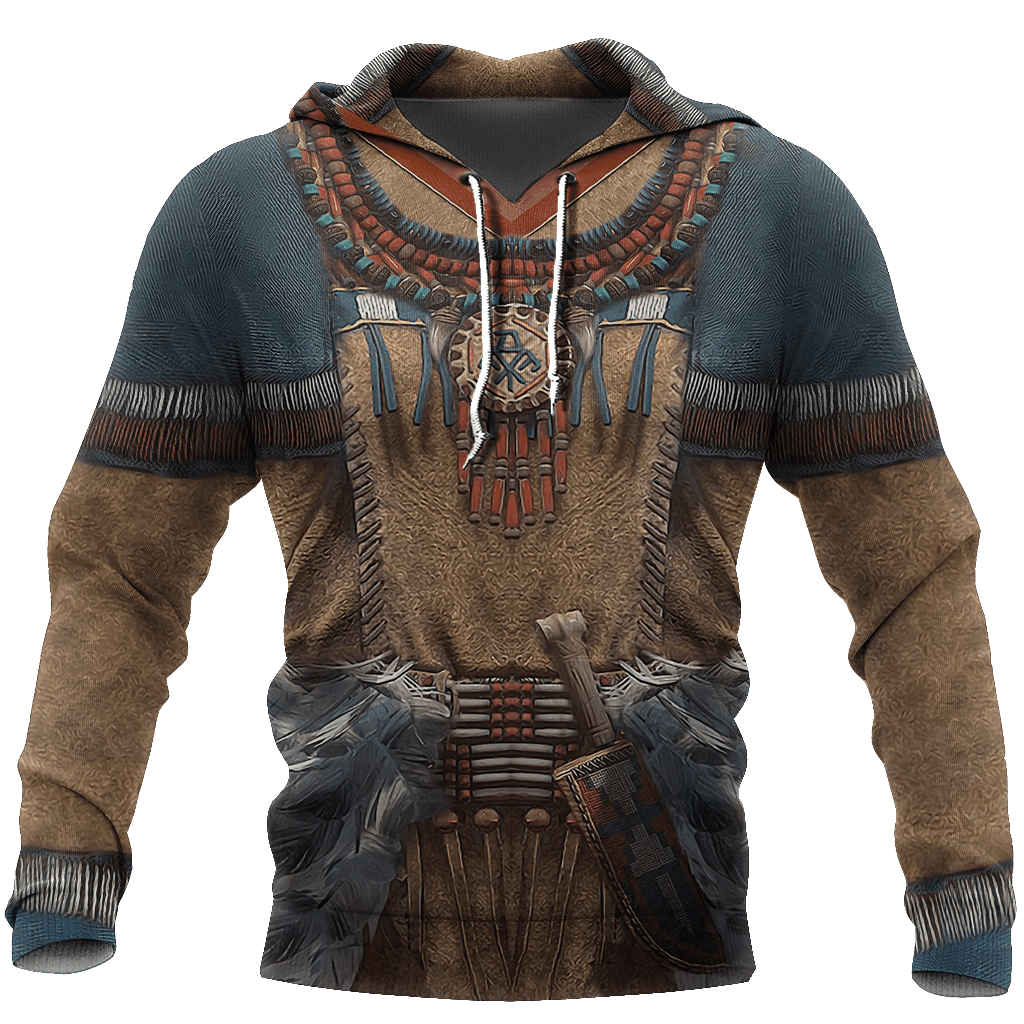 Detailed Native American Culture Hoodie For Traditional Artwork Lovers Travel And Relaxed Daily Outfits