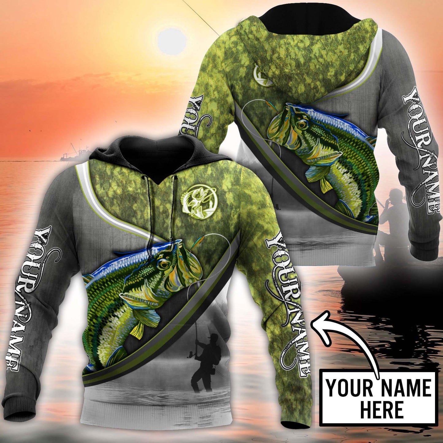 Bass Fishing Fisherman Camo Hoodie For River Adventures Outdoor Events And Everyday Style