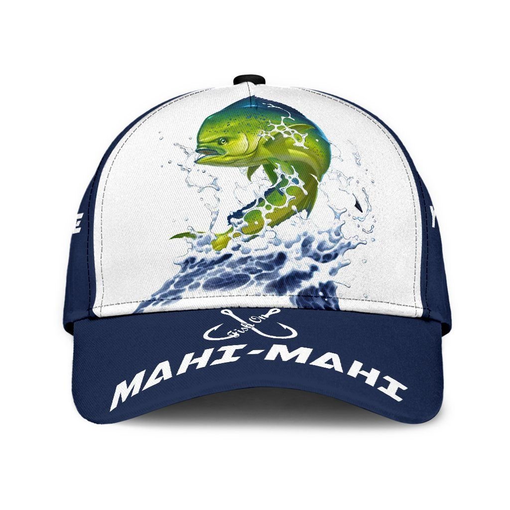 Custom Name Mahi Fishing Hook 3D Design Classic Cap For Relaxed Outfits Outdoor Events And Holiday Trips