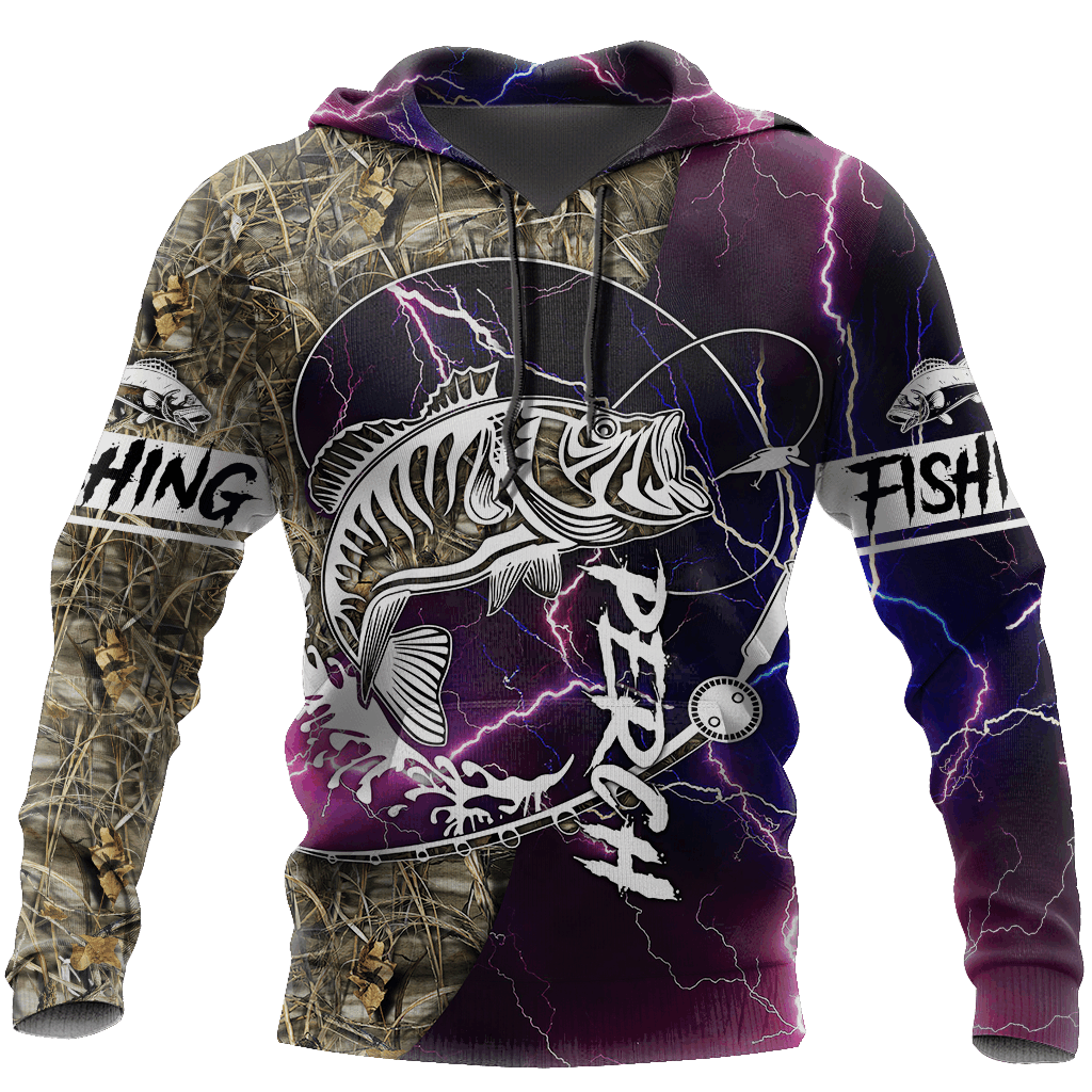 Perch Fishing Hook Up Trippy Hoodie For Weekend Fishing Outdoor Comfort And Everyday Outfits