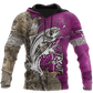 Purple Trout Fishing Tattoo Camo Hoodie For Fishing Adventures Camping Travel And Casual Gift Ideas