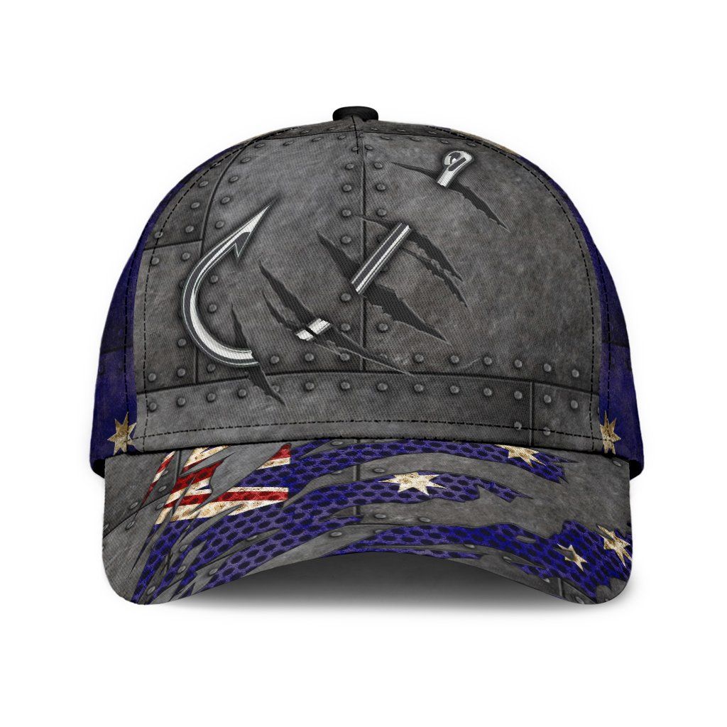 United Kingdom Fishing Hook 3D Design Classic Cap For Coastal Trips Outdoor Activities And Gift Giving