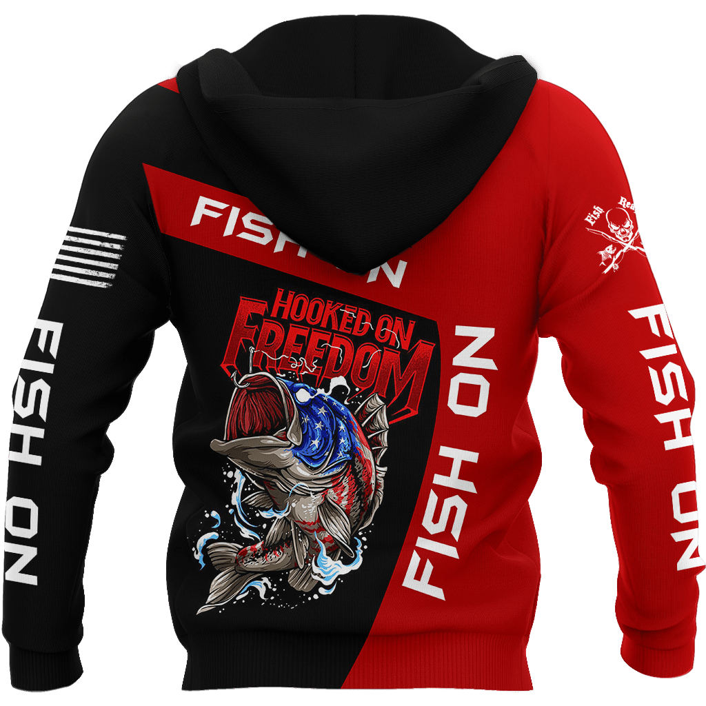 Hooked Freedom Fish Fishing Hoodie For Weekend Fishing Outdoor Comfort And Everyday Outfits