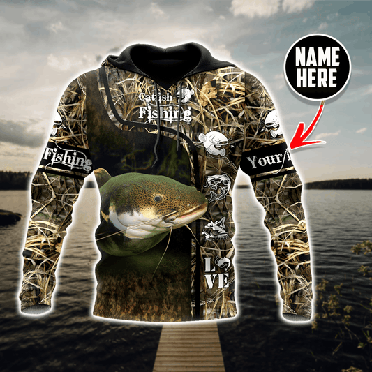 Catfish Water Camo Fishing Hoodie For Anglers Outdoor Adventures Travel And Everyday Comfort