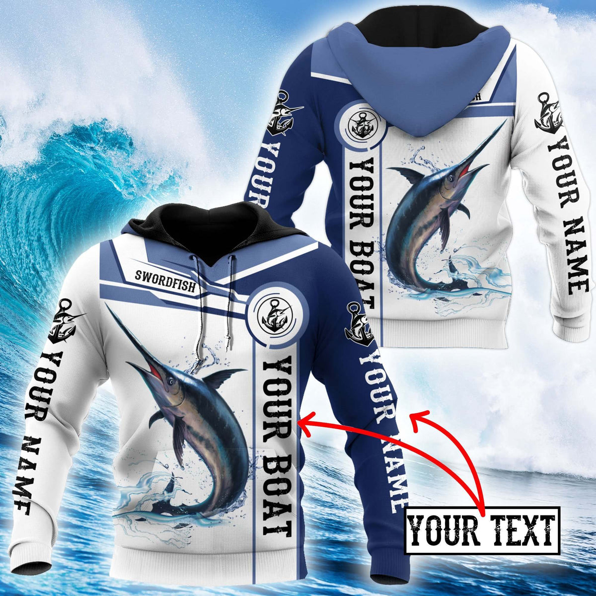 Swordfish Fishing Hoodie For Coastal Fishing Trips Casual Outfits And Weekend Travel