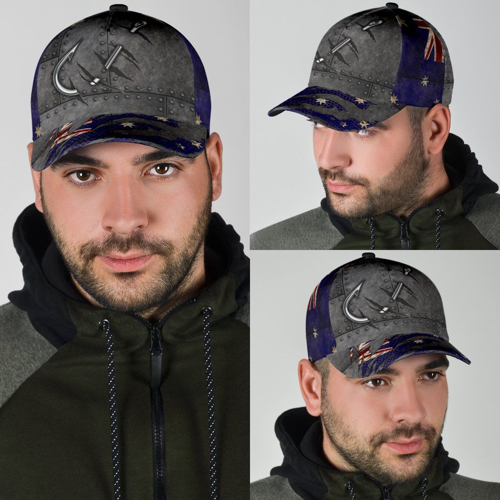 United Kingdom Fishing Hook 3D Design Classic Cap For Coastal Trips Outdoor Activities And Gift Giving