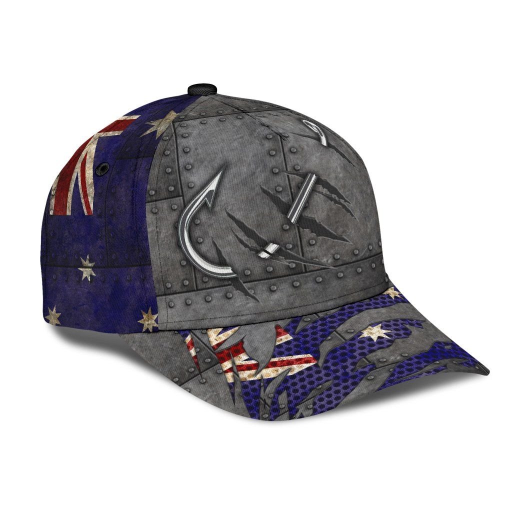 United Kingdom Fishing Hook 3D Design Classic Cap For Coastal Trips Outdoor Activities And Gift Giving