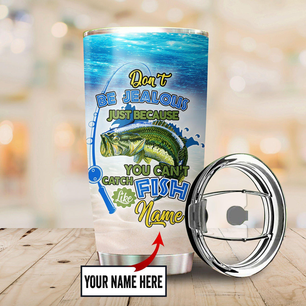 Fishing Don't Be Jealous Personalized 20 Oz Tumbler For Coffee Travel And Daily Drinks