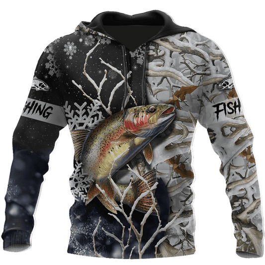 Trout Salmon Ice Fishing Hoodie For Weekend Fishing Outdoor Comfort And Everyday Outfits