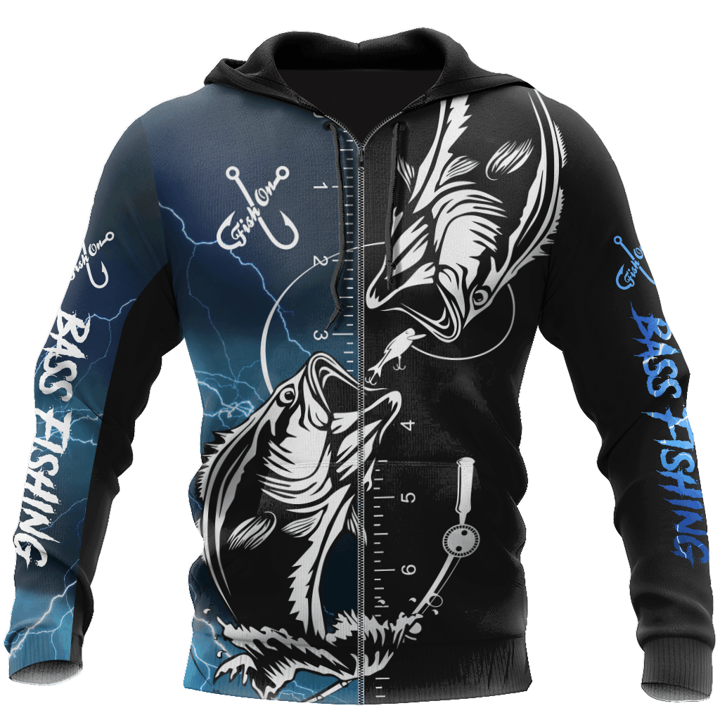 Blue Bass Fishing Tattoo Rule Hoodie For Lakeside Adventures Casual Streetwear And Seasonal Travel