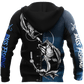 Blue Bass Fishing Tattoo Rule Hoodie For Lakeside Adventures Casual Streetwear And Seasonal Travel