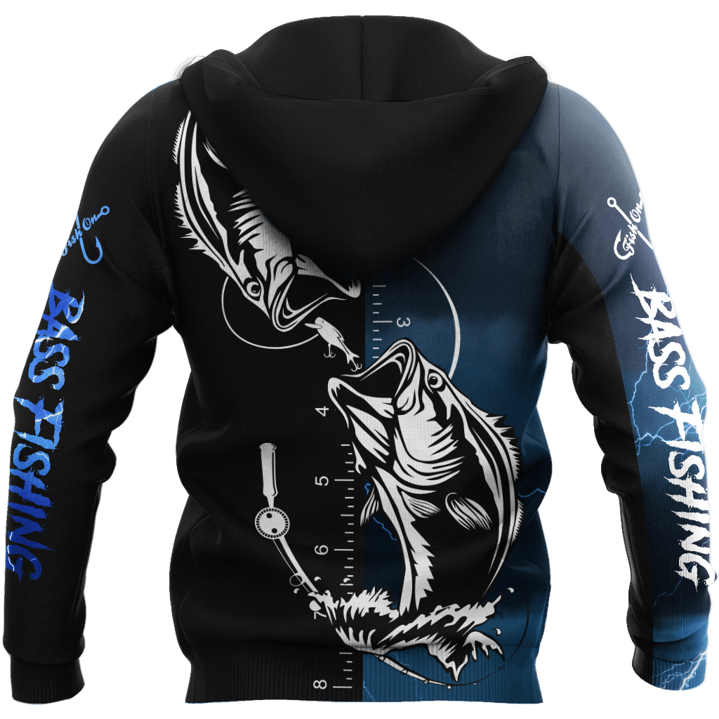 Blue Bass Fishing Tattoo Rule Hoodie For Lakeside Adventures Casual Streetwear And Seasonal Travel
