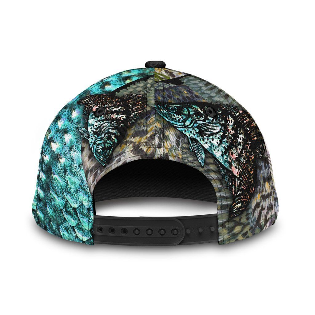 Crappie Fishing Skin Pattern Hook 3D Design Classic Cap For Casual Outfits Vacations And Everyday Styling