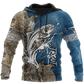 Blue Trout Fishing Tattoo Camo Hoodie For River Adventures Outdoor Events And Everyday Style
