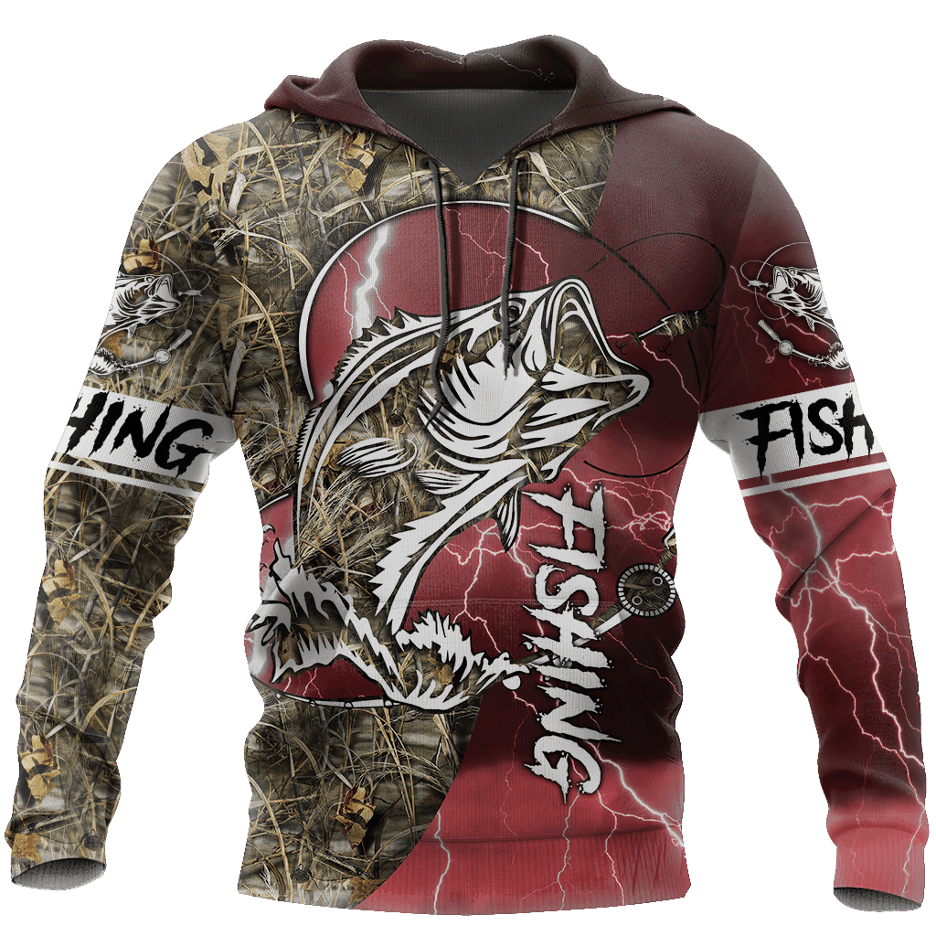 Red Bass Fishing Sport Hoodie For River Adventures Outdoor Events And Everyday Style
