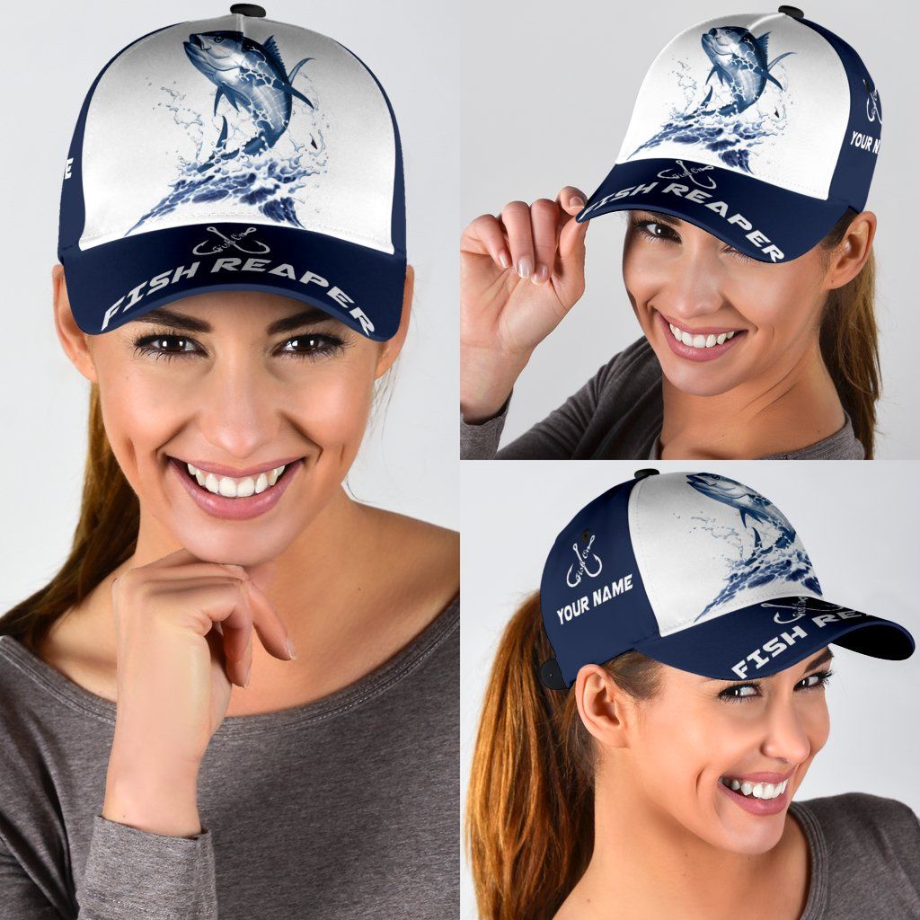 Custom Name Tuna Fishing Hook 3D Design Classic Cap For Vacation Style Outdoor Activities And Daily Comfort