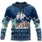 Blue Santa Fishing Yolo Hoodie For Holiday Parties Weekend Outings And Cheerful Gift Giving