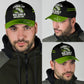 Green Bass Fishing Hook 3D Design Classic Cap For Travel Adventures Weekend Wear And Casual Style