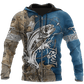Blue Trout Fishing Tattoo Camo Hoodie For River Adventures Outdoor Events And Everyday Style