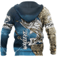 Blue Walleye Fishing Gear Hoodie For Angling Enthusiasts Travel Days And Relaxed Daily Wear