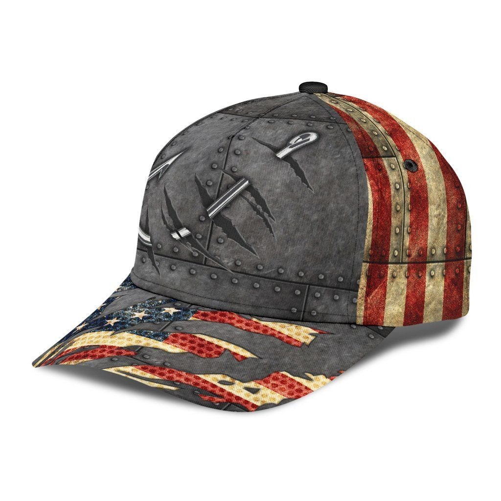 United States Fishing Hook 3D Design Classic Cap For Everyday Outfits Coastal Travel And Gift Giving