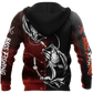 Red Bass Fishing Tattoo Hoodie For Lakeside Adventures Casual Streetwear And Seasonal Travel