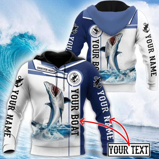 Shortfin Mako Fishing Hoodie For Lakeside Adventures Casual Streetwear And Seasonal Travel