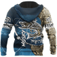 Blue Musky Fishing Hook Up Camo Hoodie For Fishermen Camping Adventures And Comfortable Streetwear