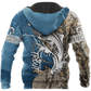 Blue Trout Fishing Tattoo Camo Hoodie For River Adventures Outdoor Events And Everyday Style