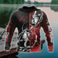 Red Bass Fishing Tattoo Hoodie For Lakeside Adventures Casual Streetwear And Seasonal Travel